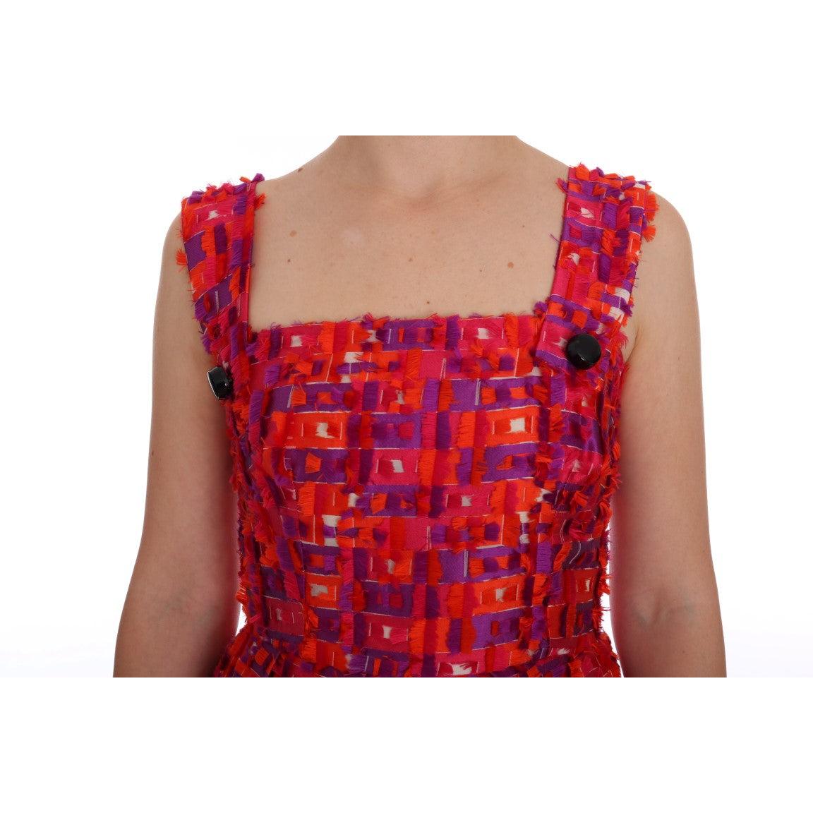 Pink Patterned A-line Above Knees Dress - coffeewithmee2