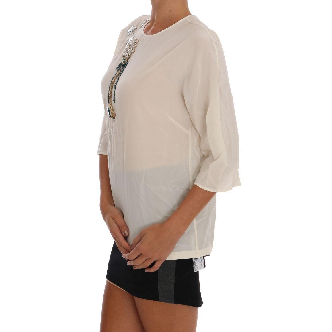 White SICILY Crystal Blouse - coffeewithmee2