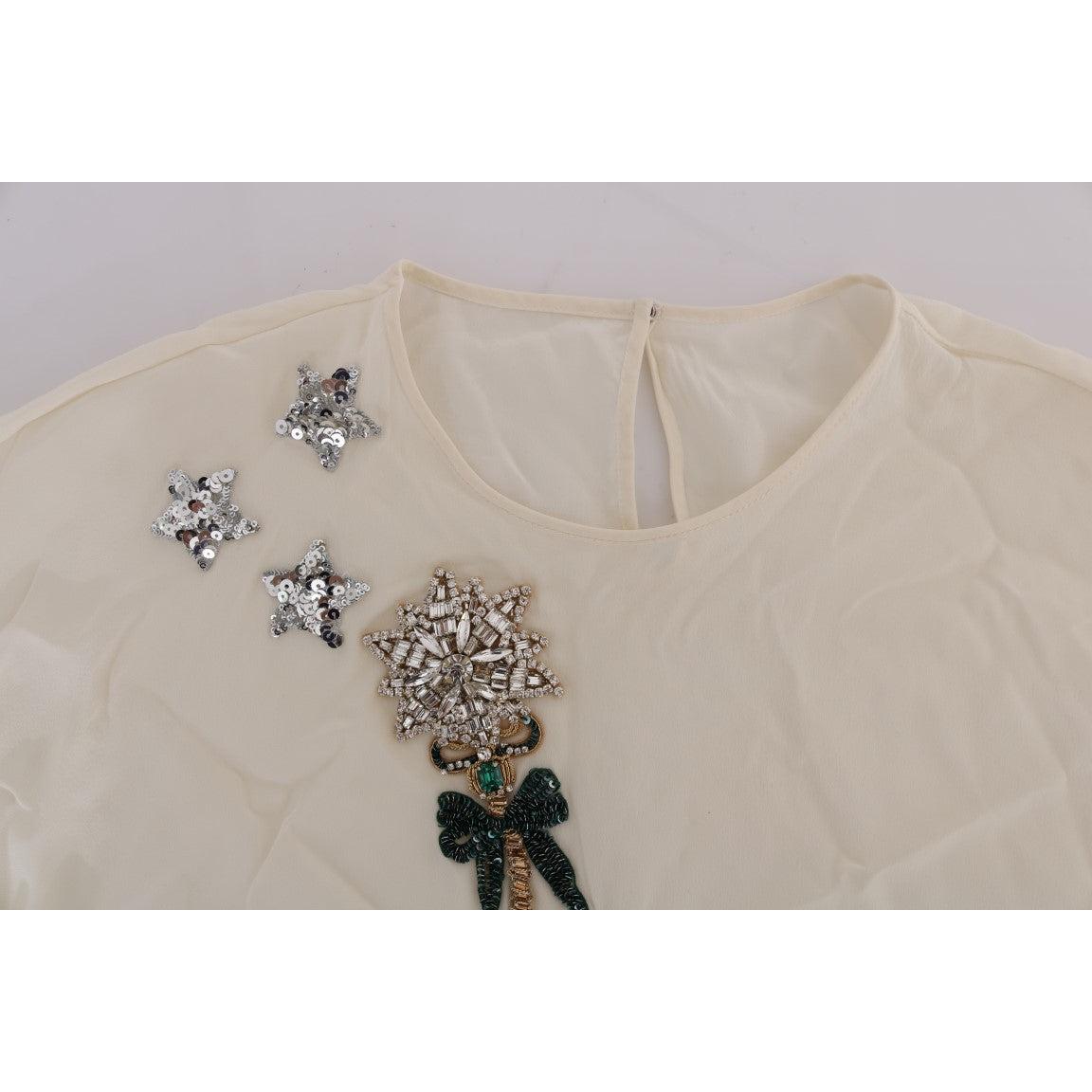 White SICILY Crystal Blouse - coffeewithmee2