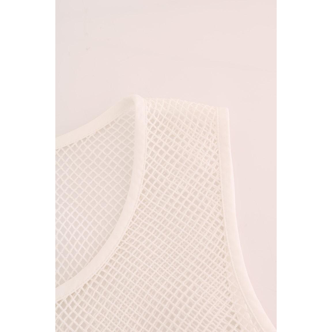White Net Tank Transparent Top - coffeewithmee2
