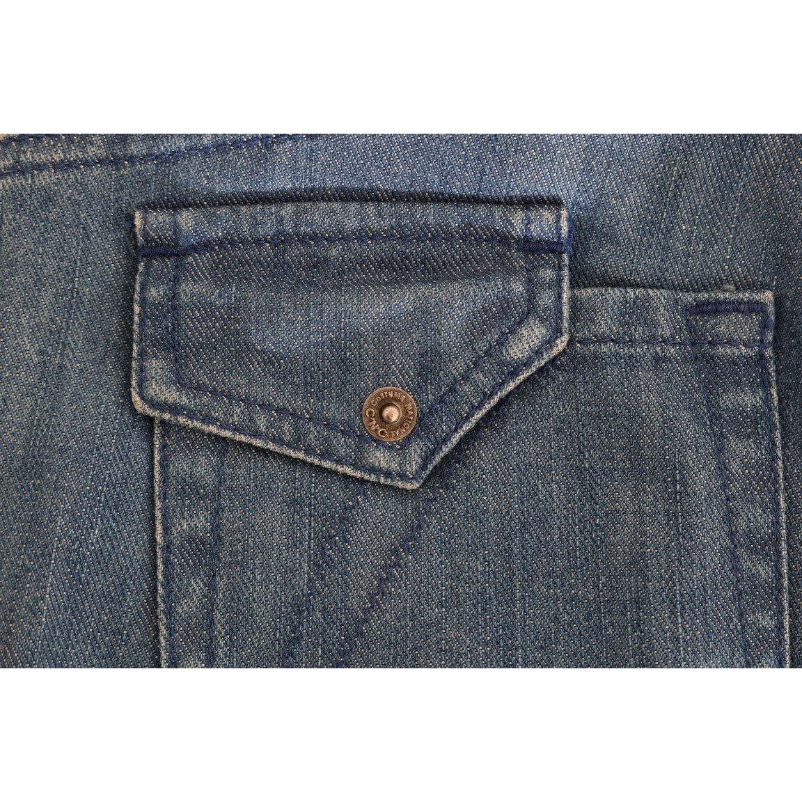 Blue Wash Cotton Slim Denim Jeans