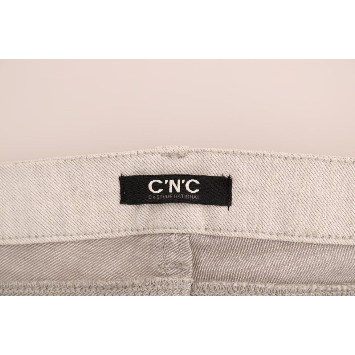 White Cotton Stretch Slim Jeans