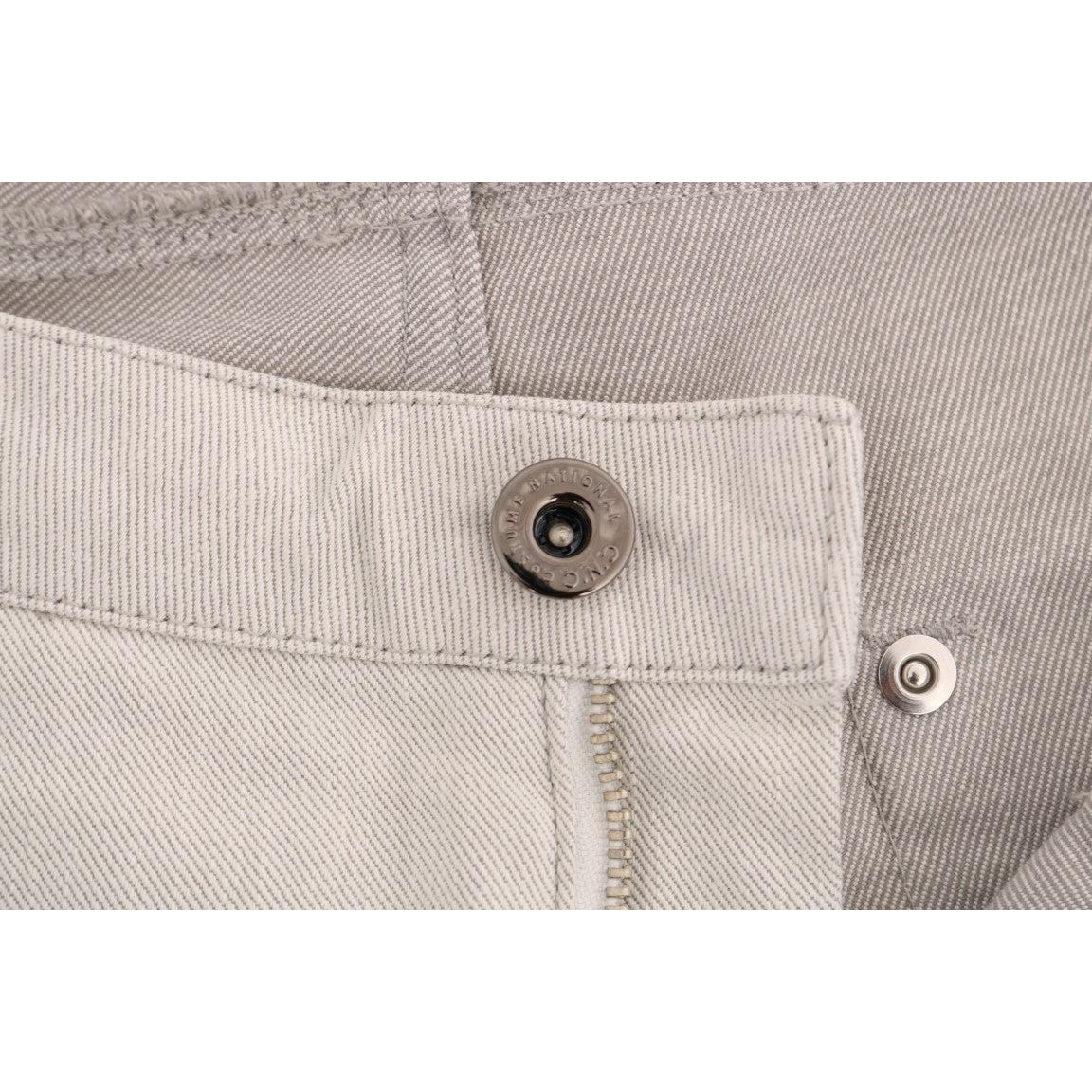 White Cotton Stretch Slim Jeans