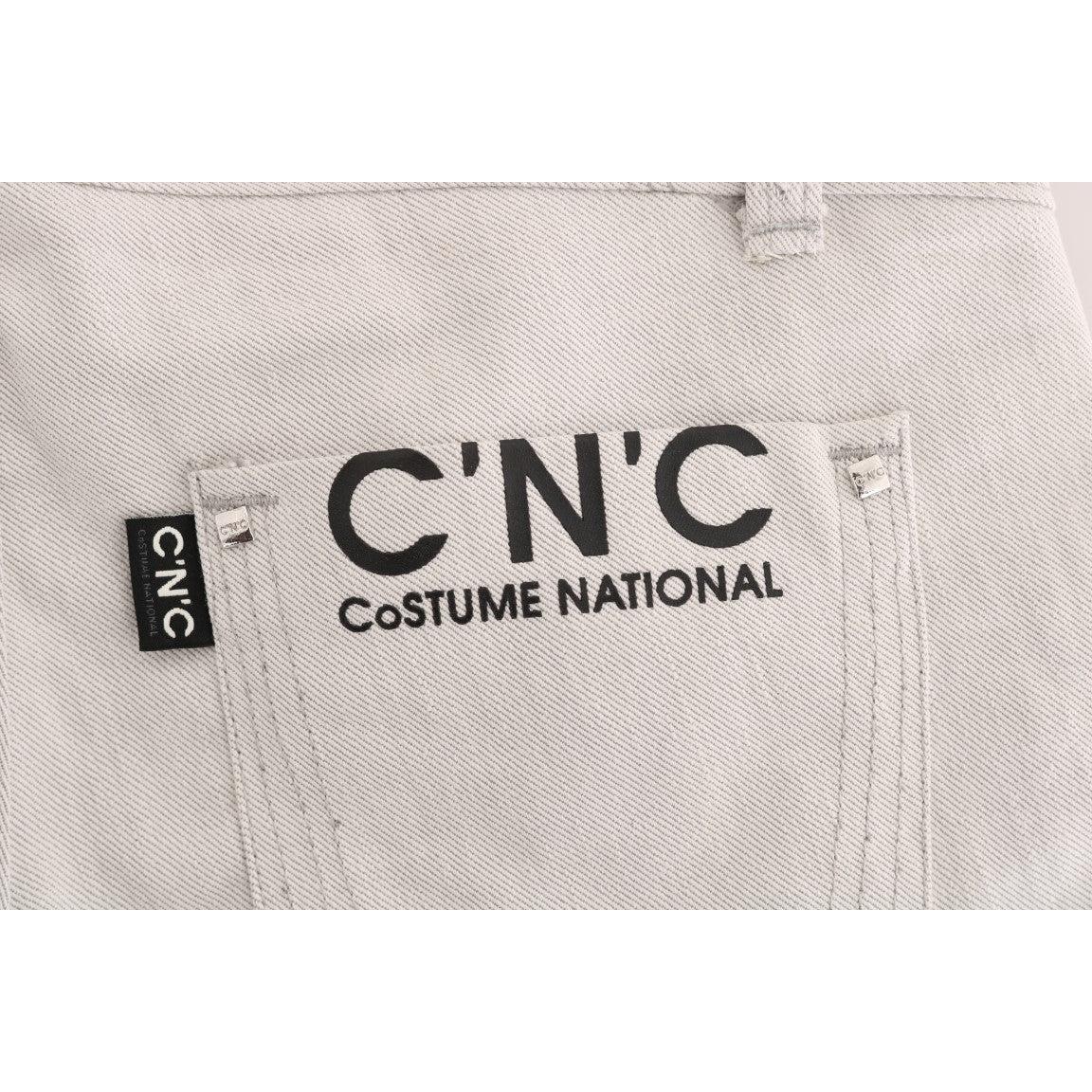 White Cotton Stretch Slim Jeans