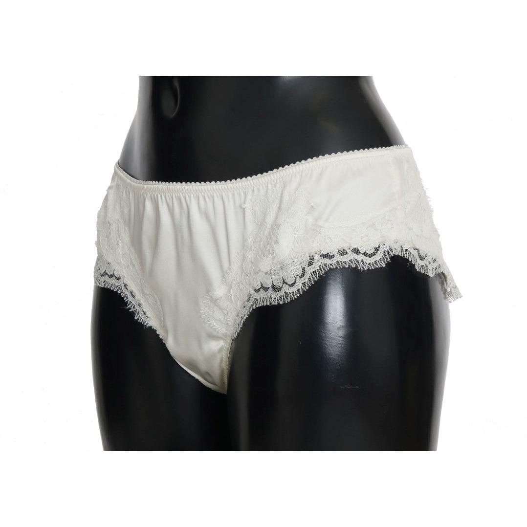 White Silk Lace Underwear Briefs