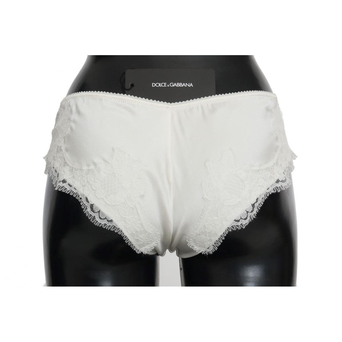 White Silk Lace Underwear Briefs