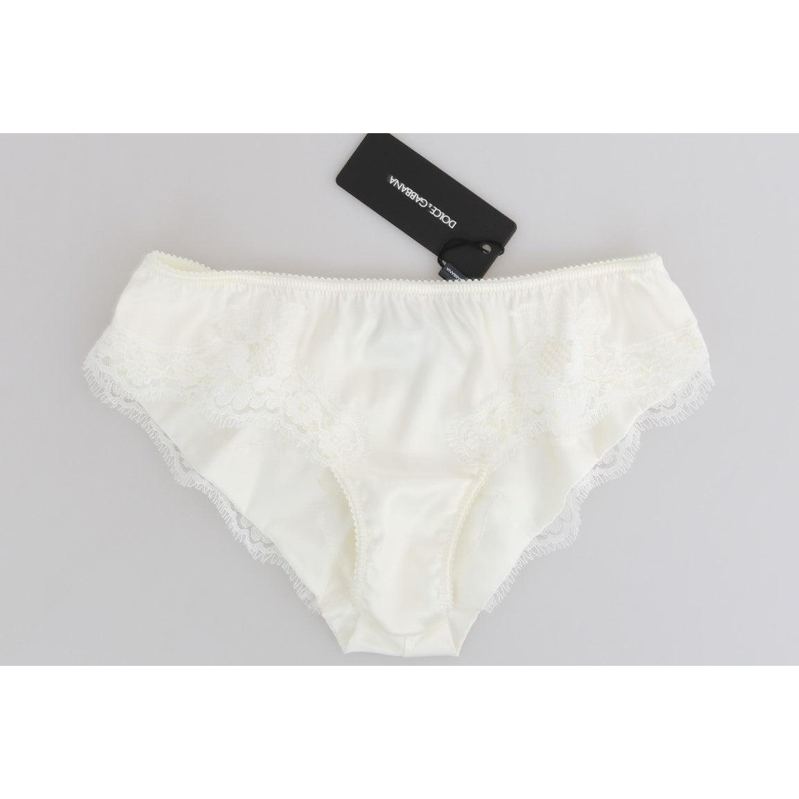 White Silk Lace Underwear Briefs