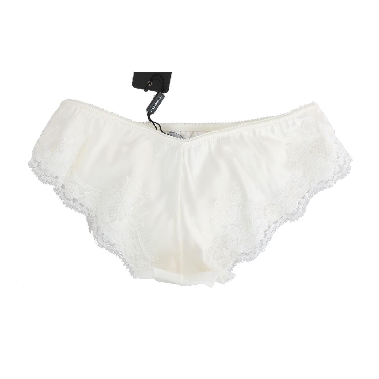 White Silk Lace Underwear Briefs