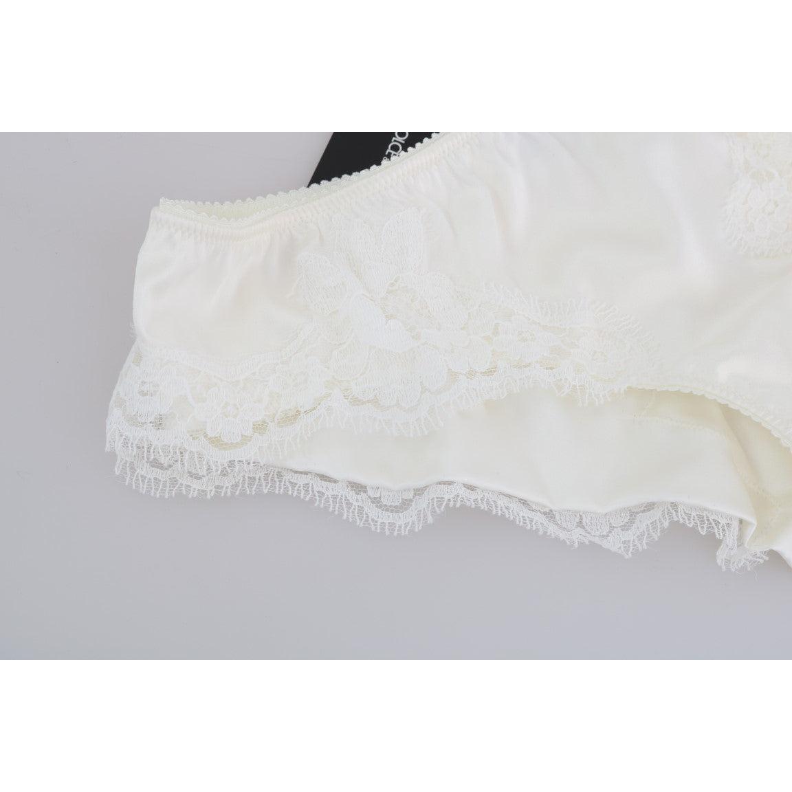 White Silk Lace Underwear Briefs