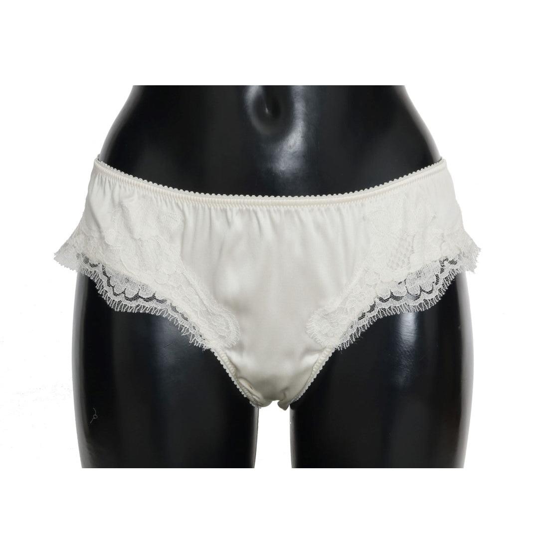 White Silk Lace Underwear Briefs