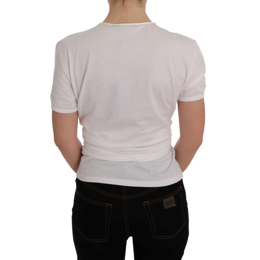 White Cotton Silk T-Shirt