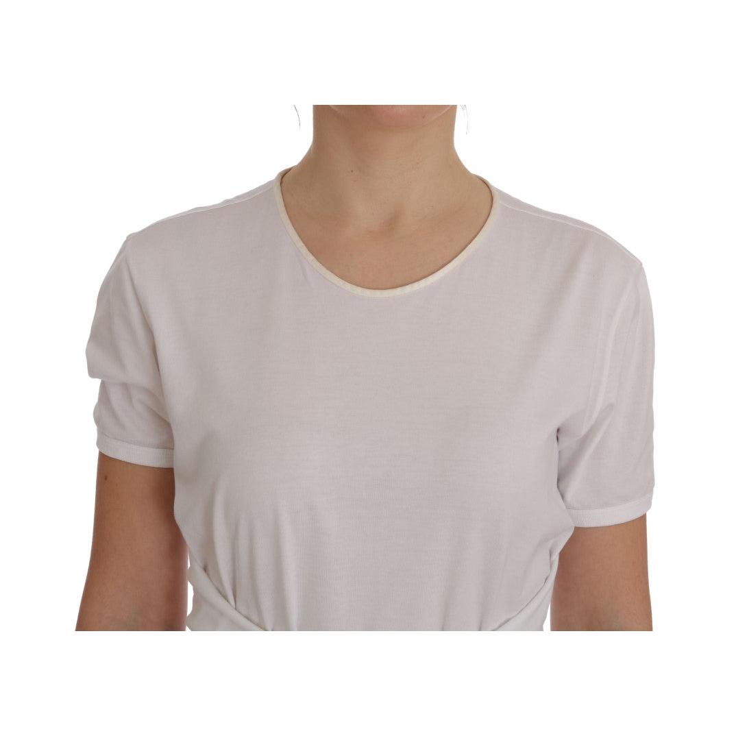 White Cotton Silk T-Shirt