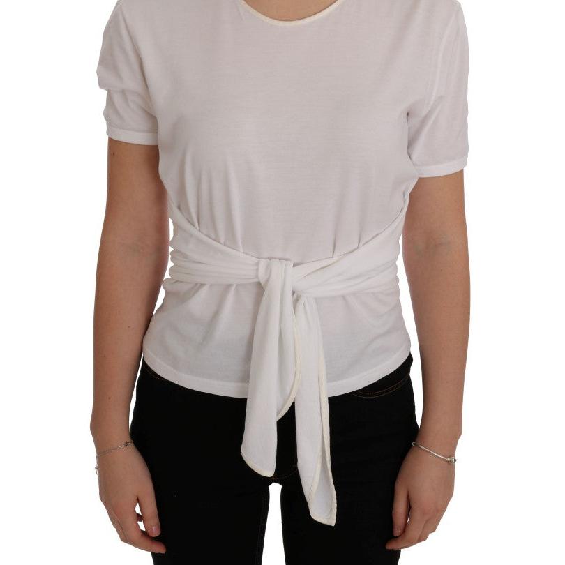 White Cotton Silk T-Shirt