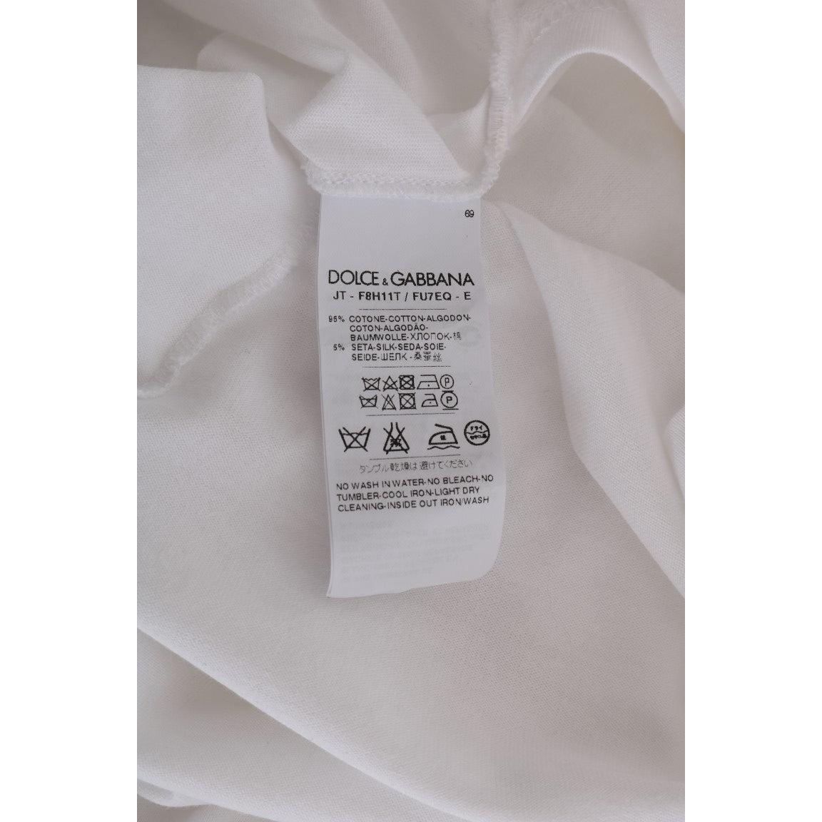 White Cotton Silk T-Shirt