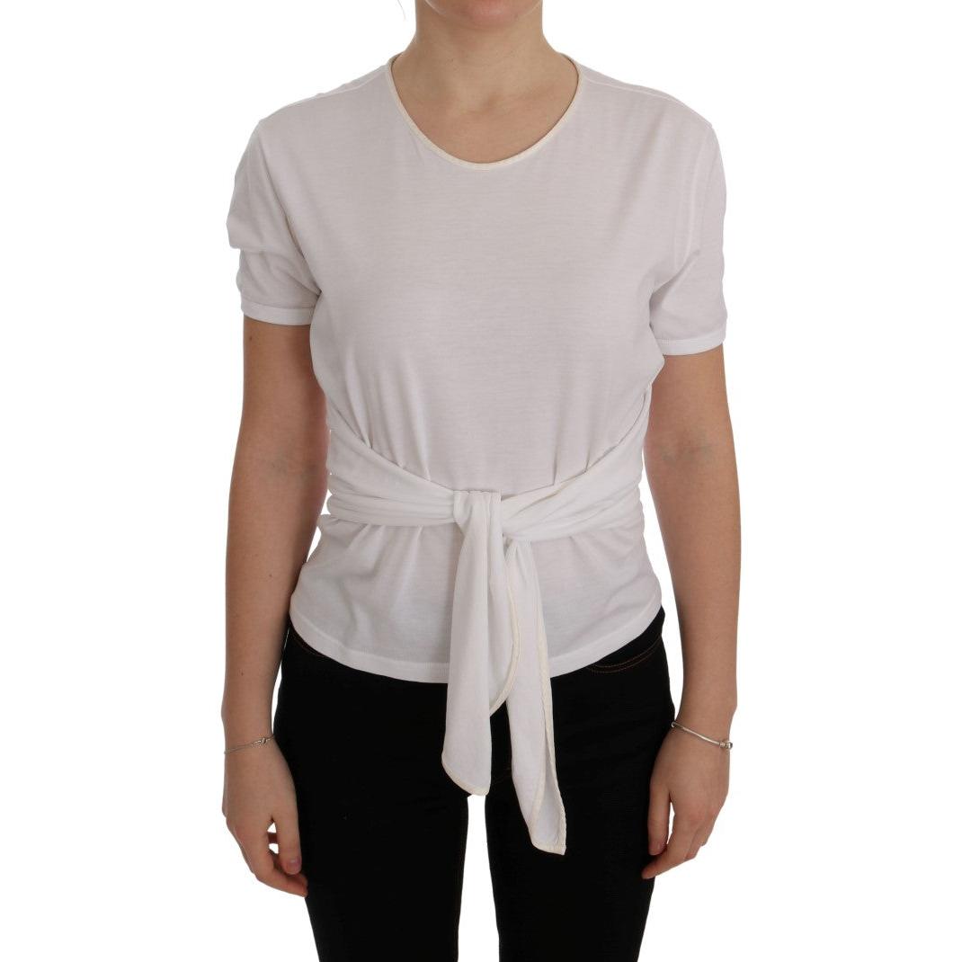 White Cotton Silk T-Shirt