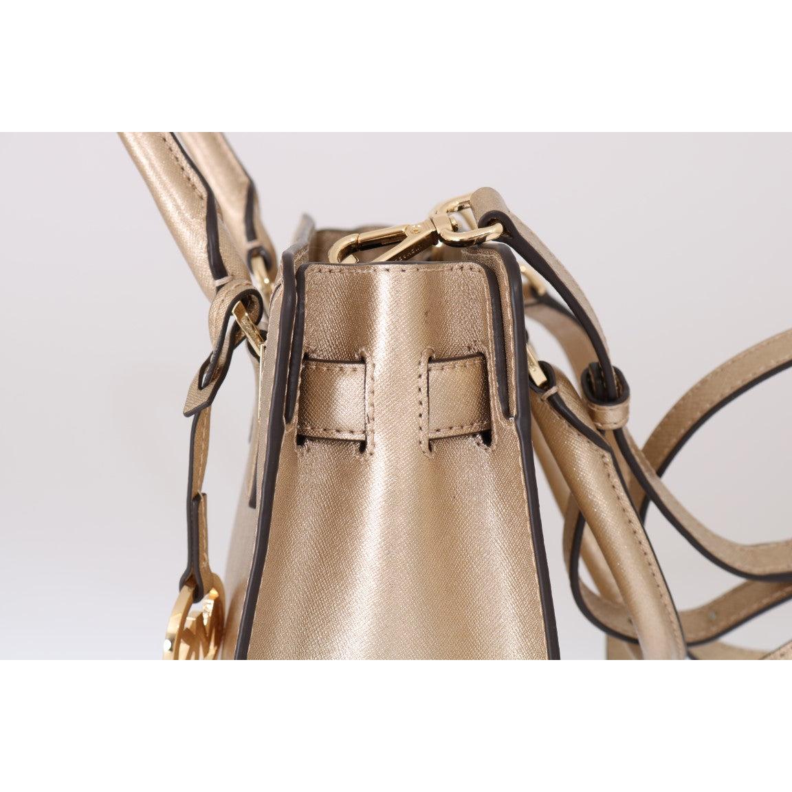 Pale Gold DILLON Leather Satchel Bag - coffeewithmee2