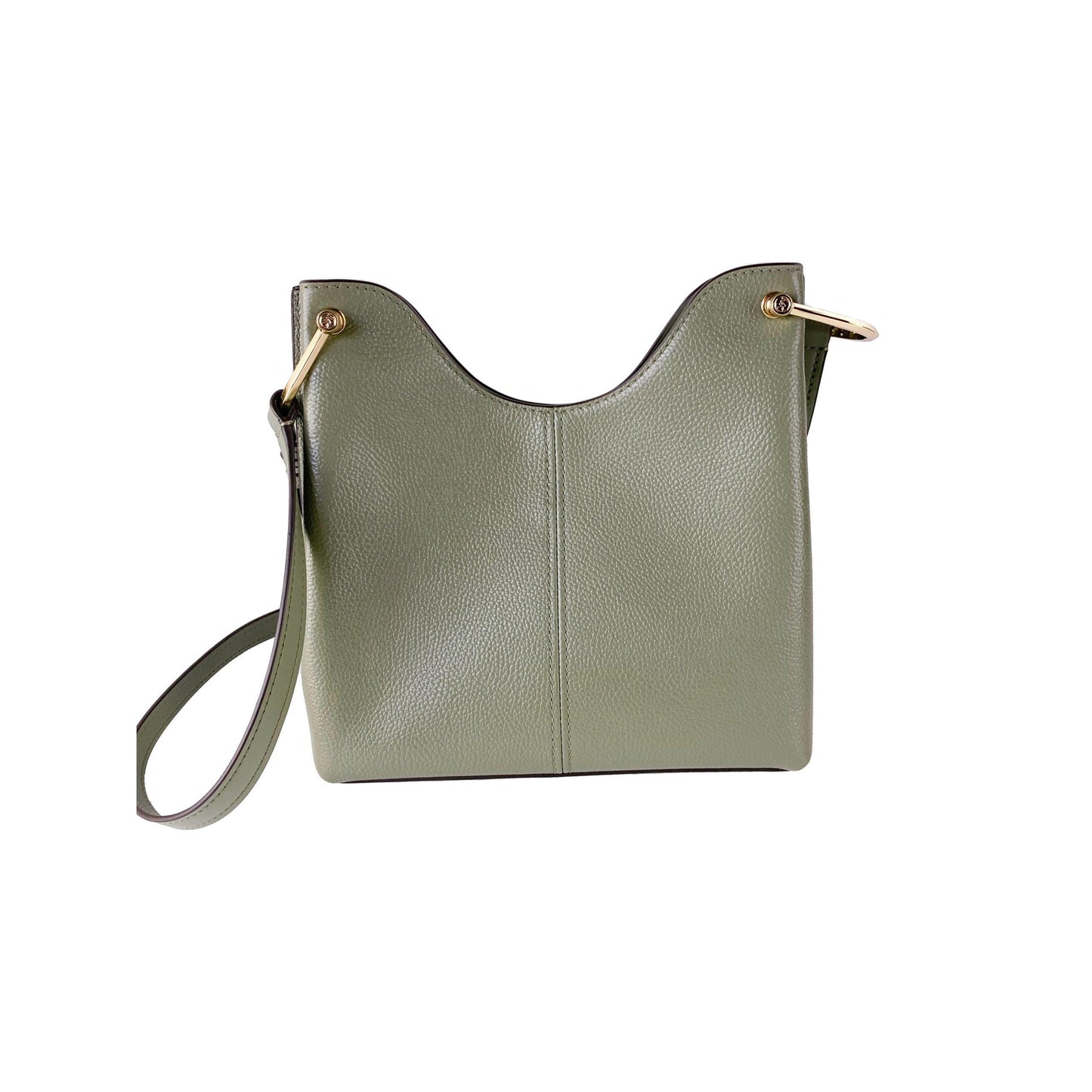 Joan Large Perforated Suede Leather Slouchy Messenger Handbag (Army Green) - coffeewithmee2