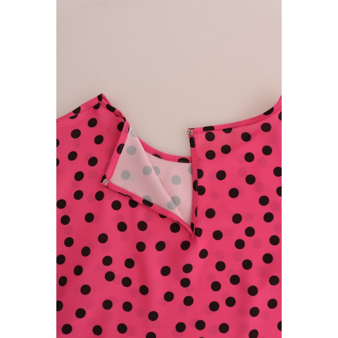 Pink Polka Dotted Silk Blouse