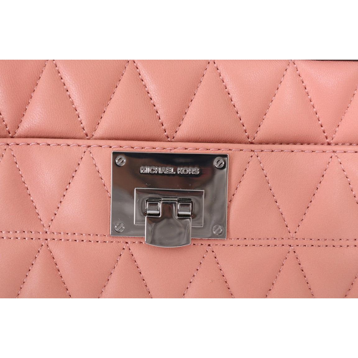 Pink VIVIANNE Leather Messenger Bag - coffeewithmee2
