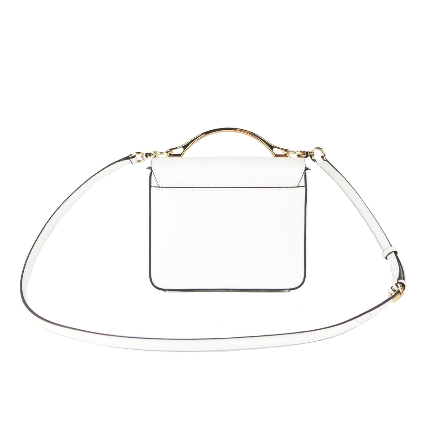 Pride Small Smooth Leather Rainbow Kors Convertible Shoulder Bag Crossbody Handbag (Optic White) - coffeewithmee2