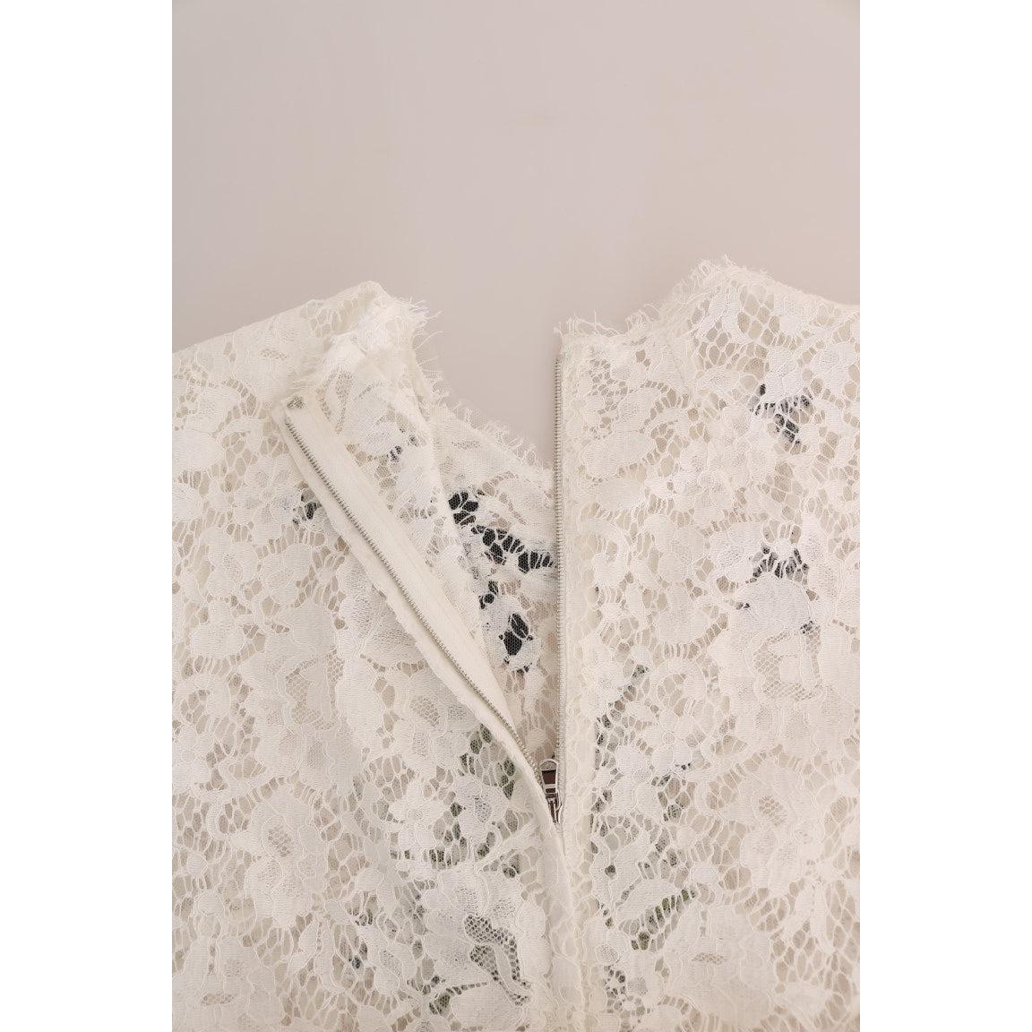 White Crystal Embellished Lace Blouse - coffeewithmee2