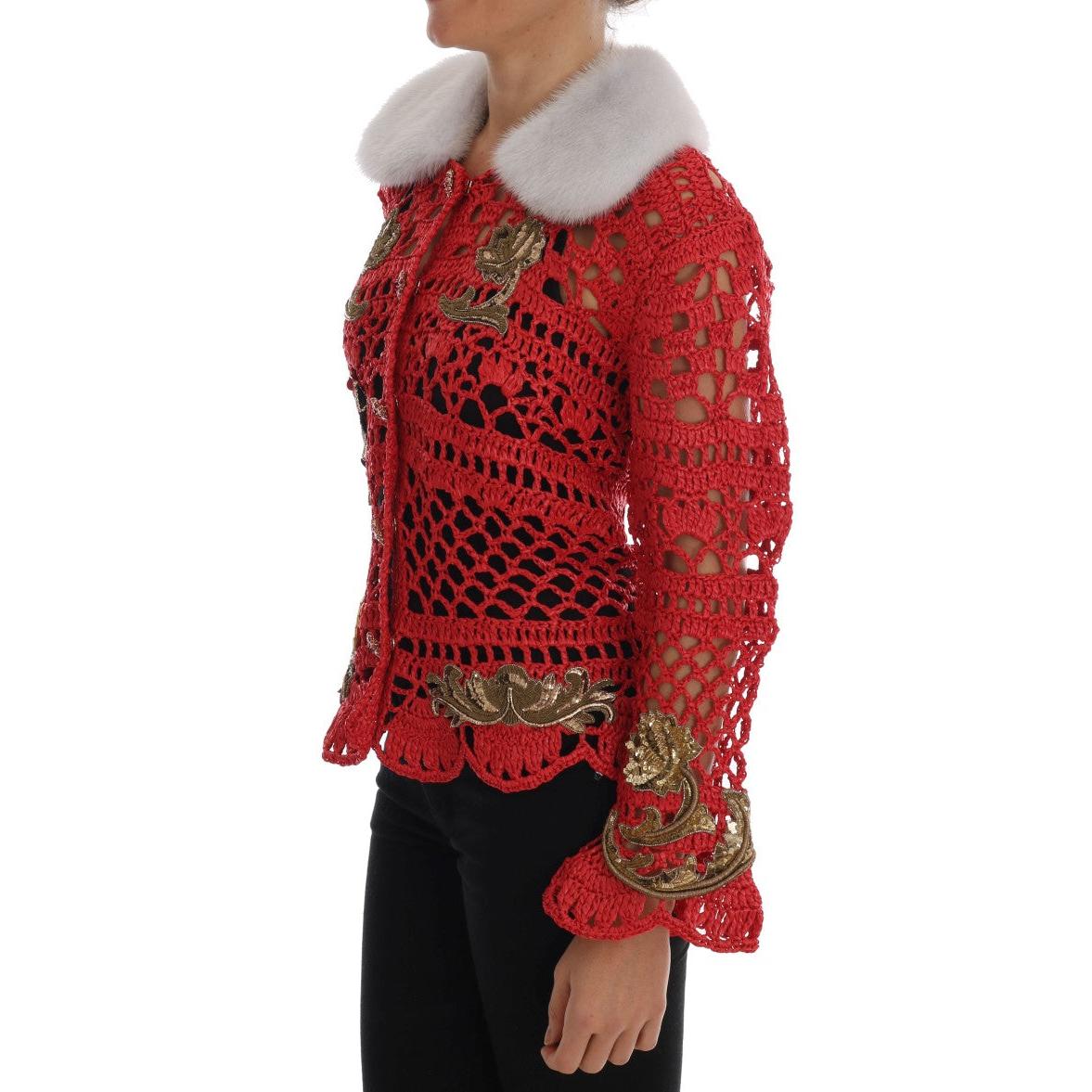 Red Fairy Tale Fur Crystal Cardigan Sweater - coffeewithmee2