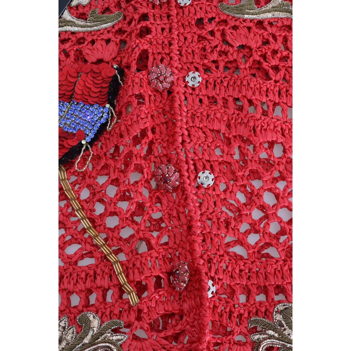 Red Fairy Tale Fur Crystal Cardigan Sweater - coffeewithmee2