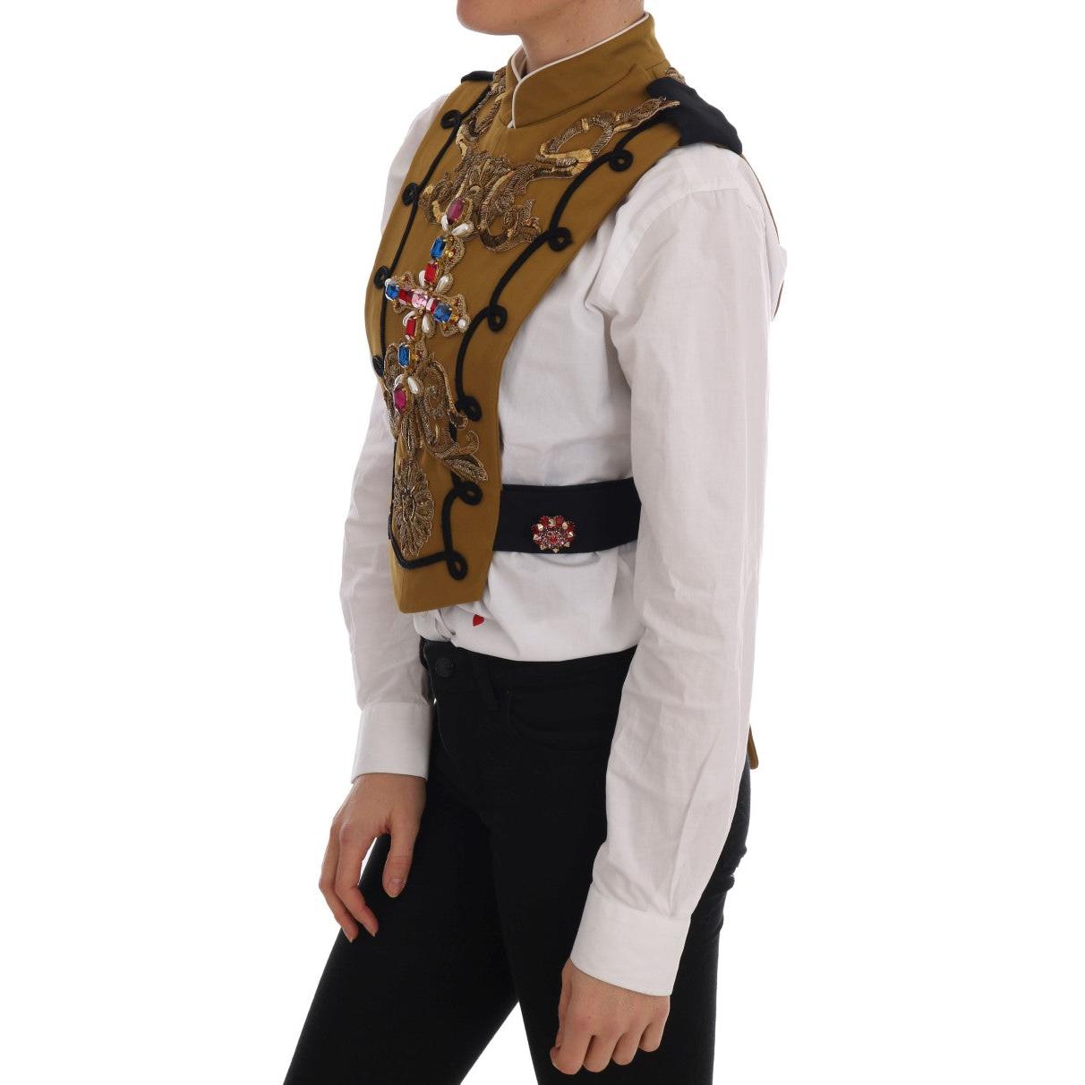 Yellow Crystal Cross Vest Jacket - coffeewithmee2