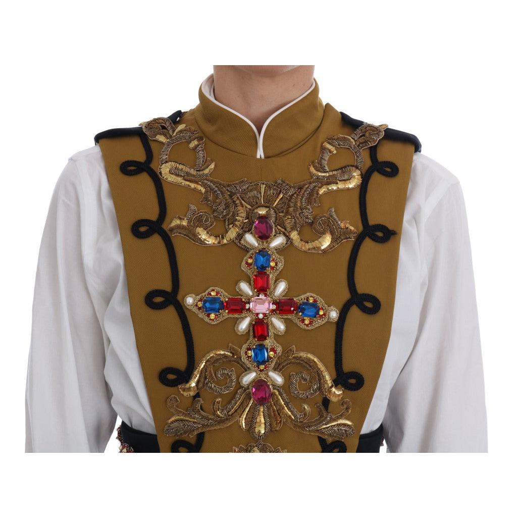 Yellow Crystal Cross Vest Jacket - coffeewithmee2