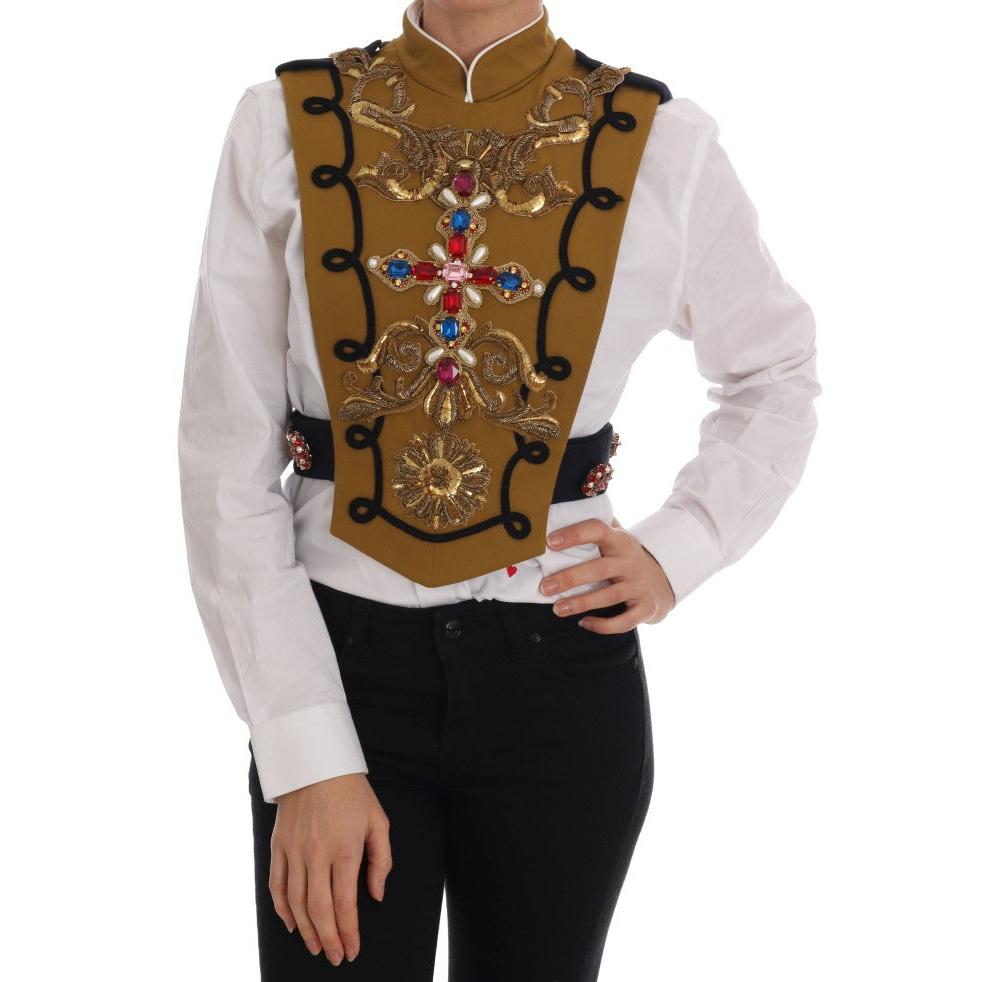 Yellow Crystal Cross Vest Jacket - coffeewithmee2