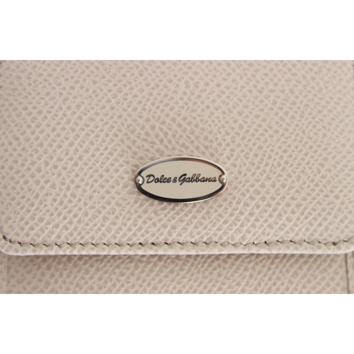 White Dauphine Leather Case Wallet - coffeewithmee2