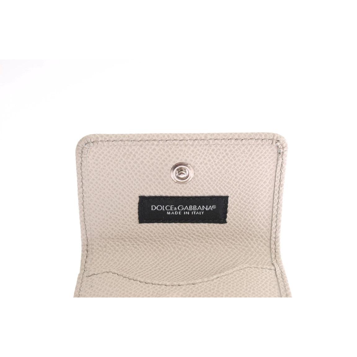 White Dauphine Leather Case Wallet - coffeewithmee2