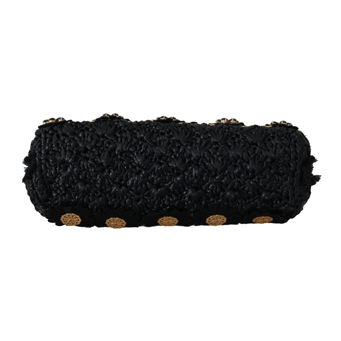 VANDA Black Crystal Tassel Gold Charms Party Bag - coffeewithmee2