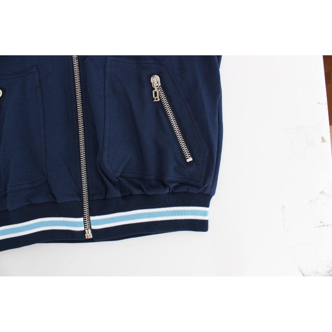 Blue zip cotton cardigan - coffeewithmee2