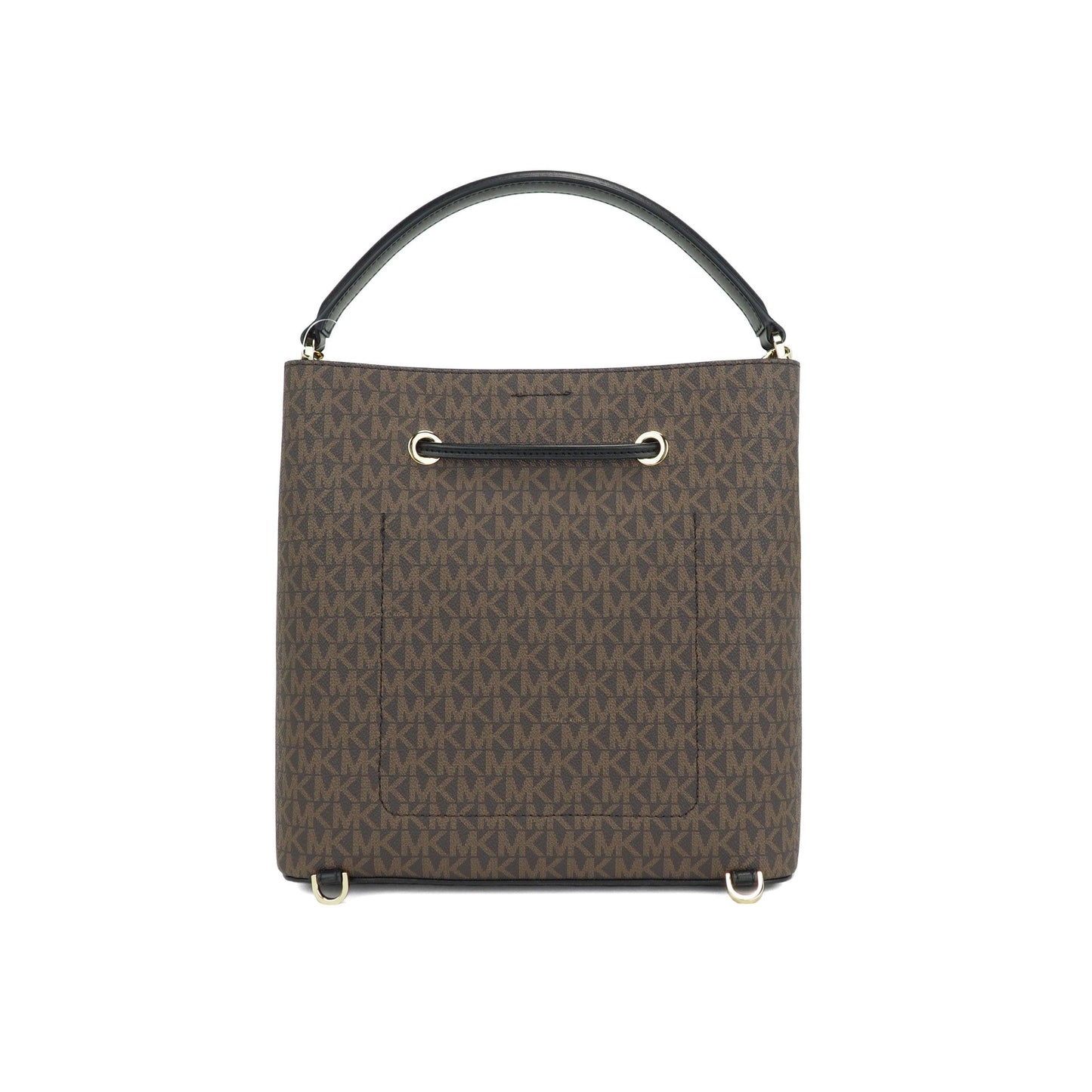 Suri Large Signature PVC Convertible Bucket Bag to Backpack Bag (Brown/Black Signature) - coffeewithmee2