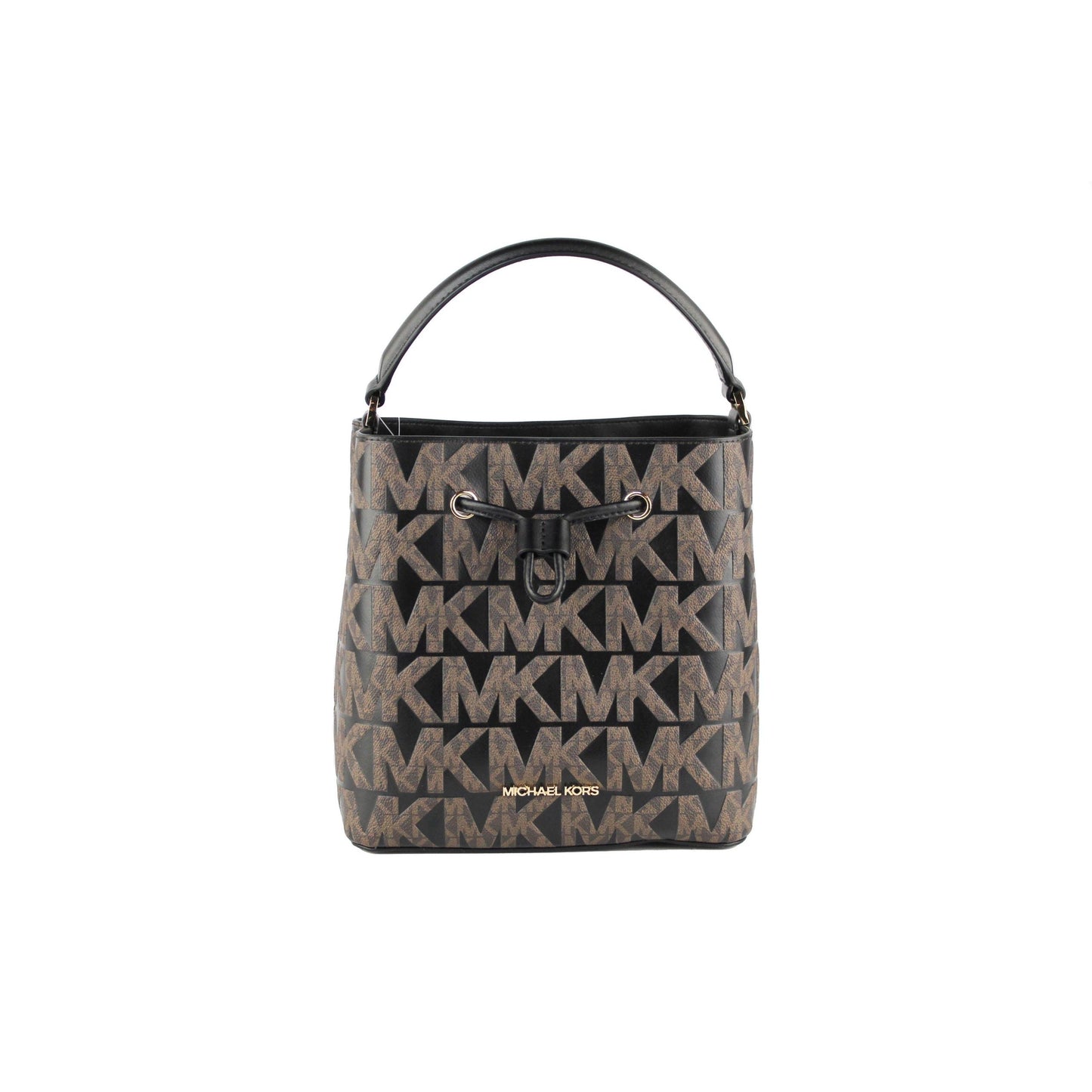 Suri Medium Leather Bucket Messenger Drawstring Hobo Handbag (Black Multi) - coffeewithmee2