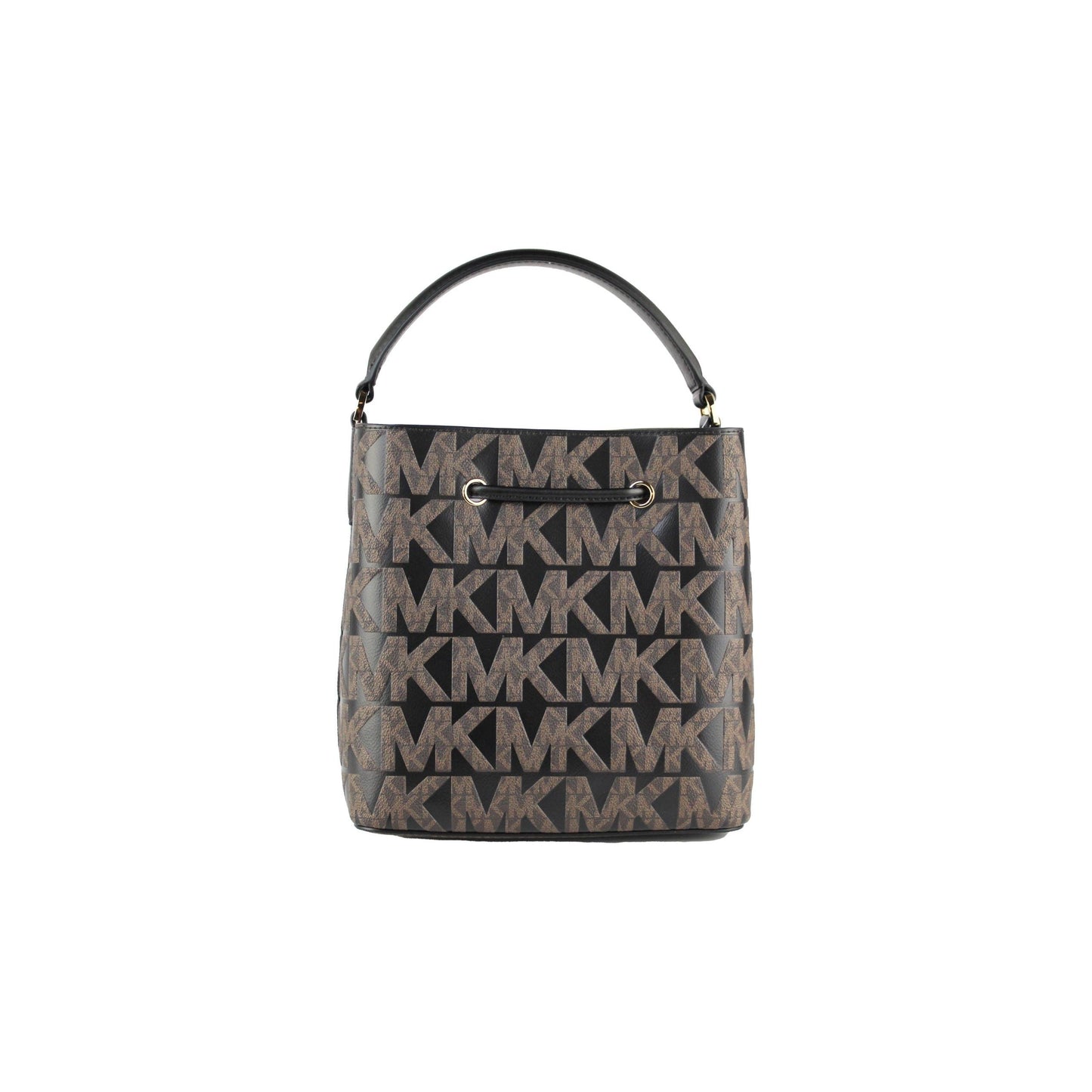 Suri Medium Leather Bucket Messenger Drawstring Hobo Handbag (Black Multi) - coffeewithmee2