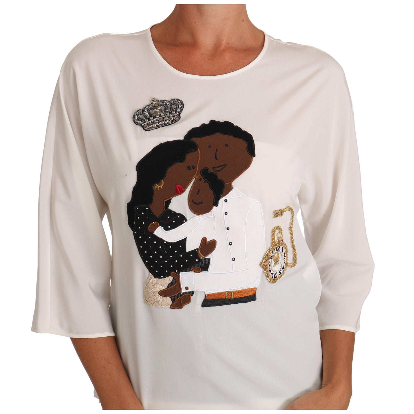 White Silk #dgfamily Crystal T-shirt - coffeewithmee2