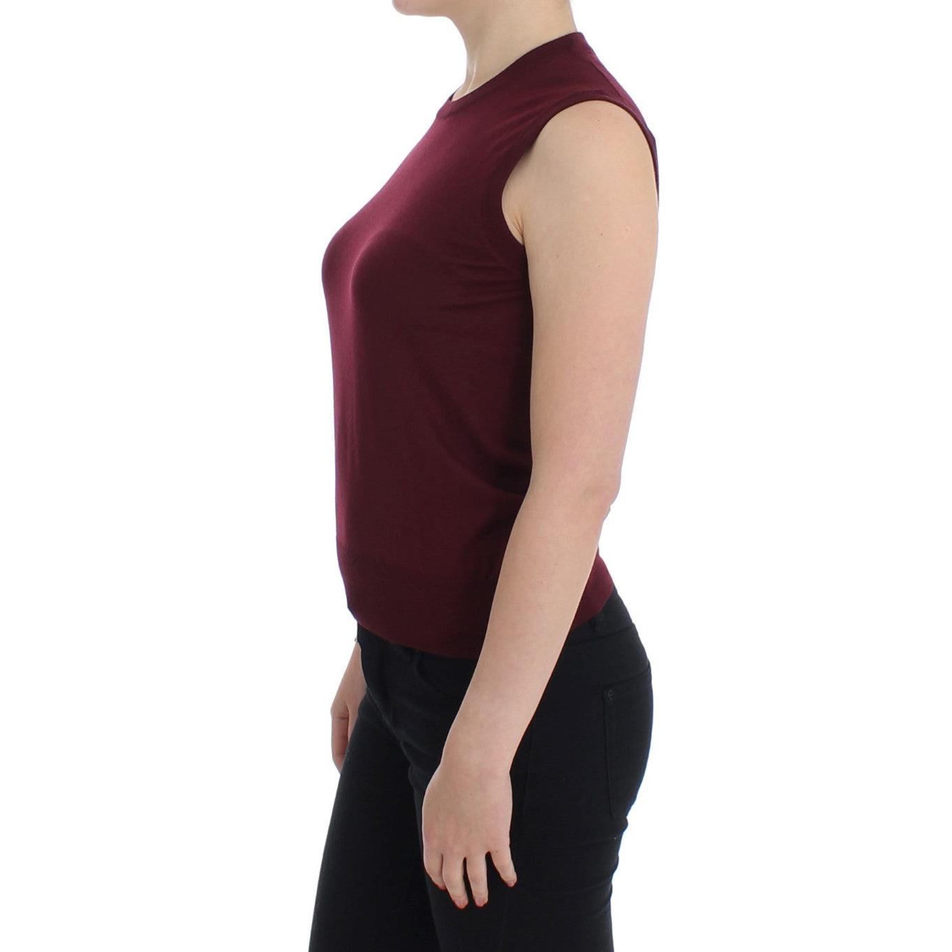 Red Sleeveless Crewneck Vest Pullover - coffeewithmee2