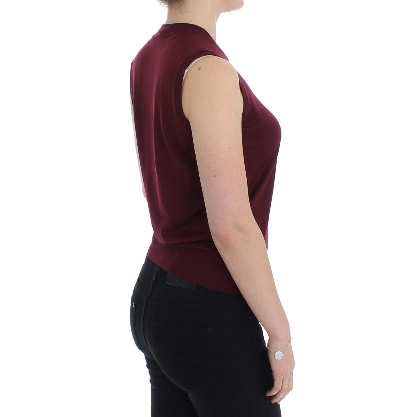 Red Sleeveless Crewneck Vest Pullover - coffeewithmee2