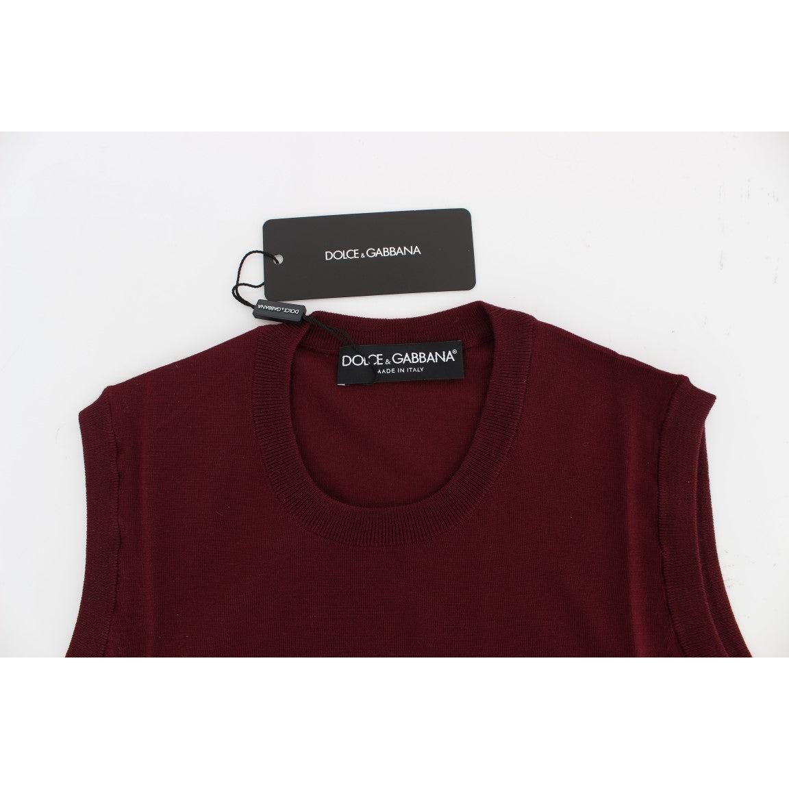 Red Sleeveless Crewneck Vest Pullover - coffeewithmee2