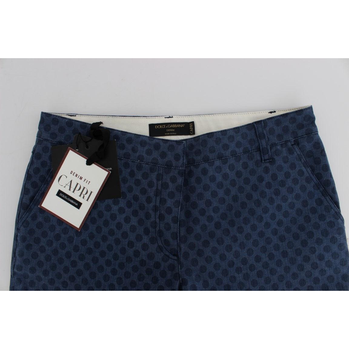 Polka Dotted Stretch Capri Jeans - coffeewithmee2