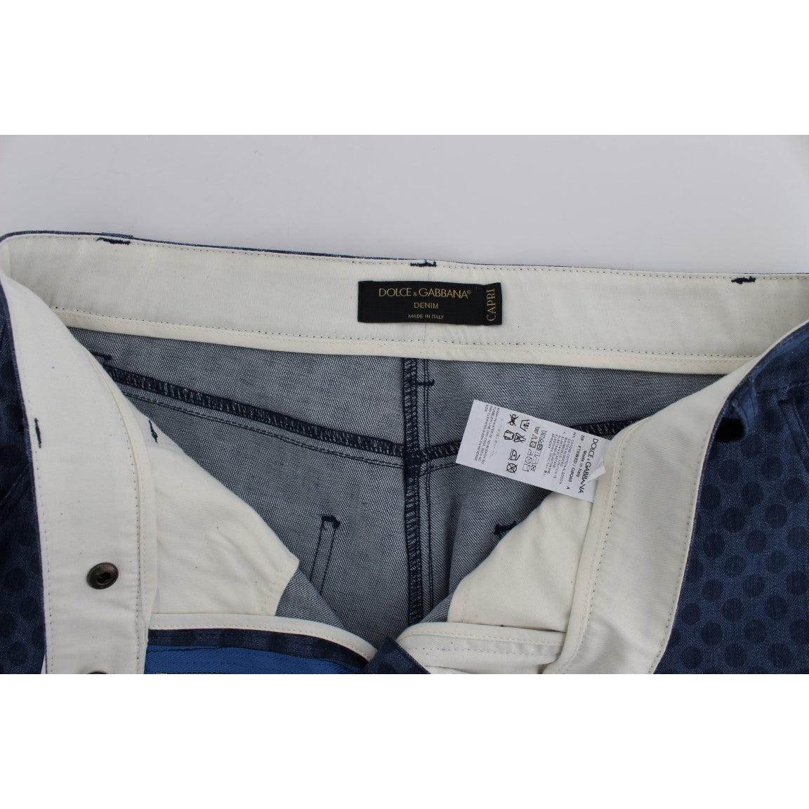 Polka Dotted Stretch Capri Jeans - coffeewithmee2