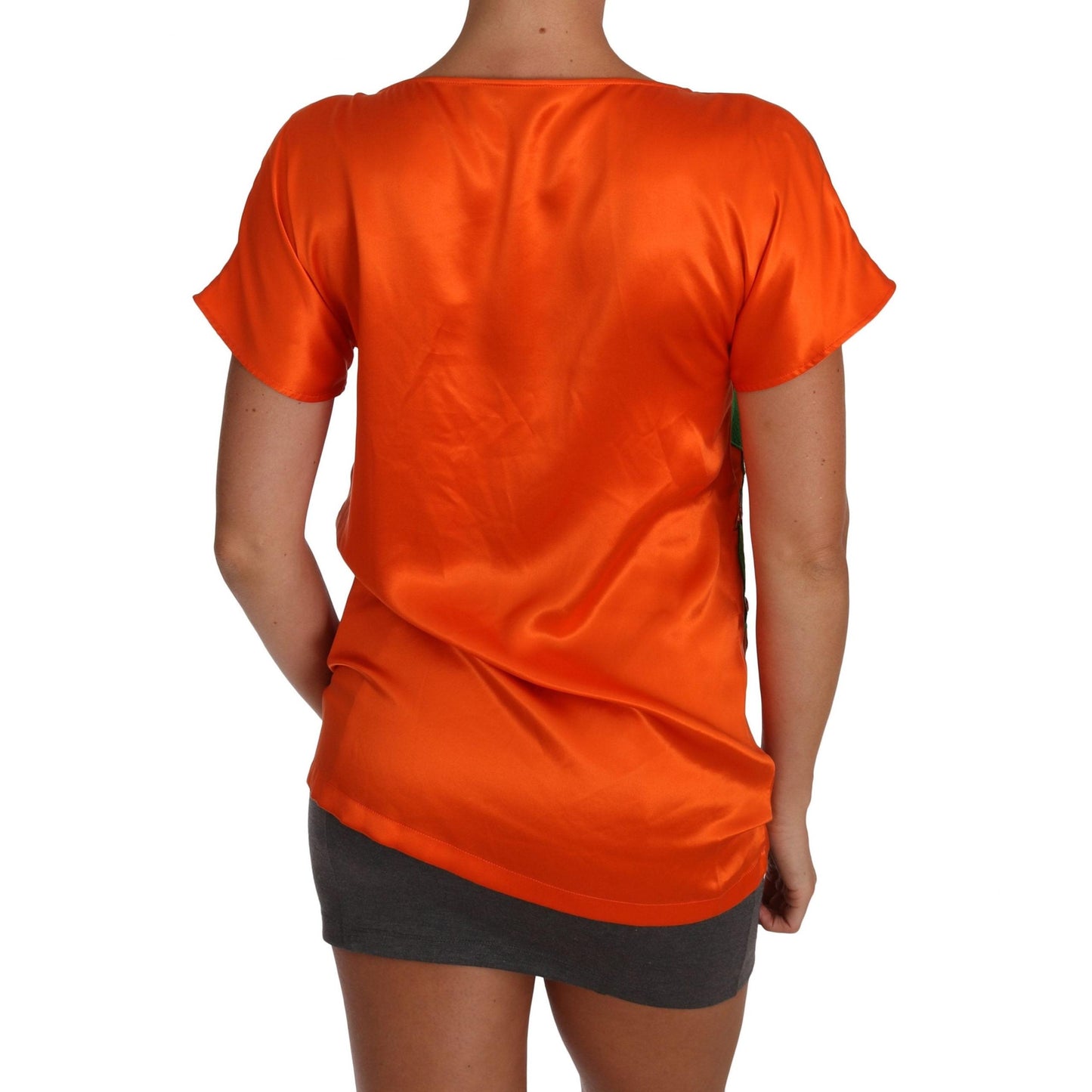 Silk Orange Lemon Crystal T-shirt Top - coffeewithmee2