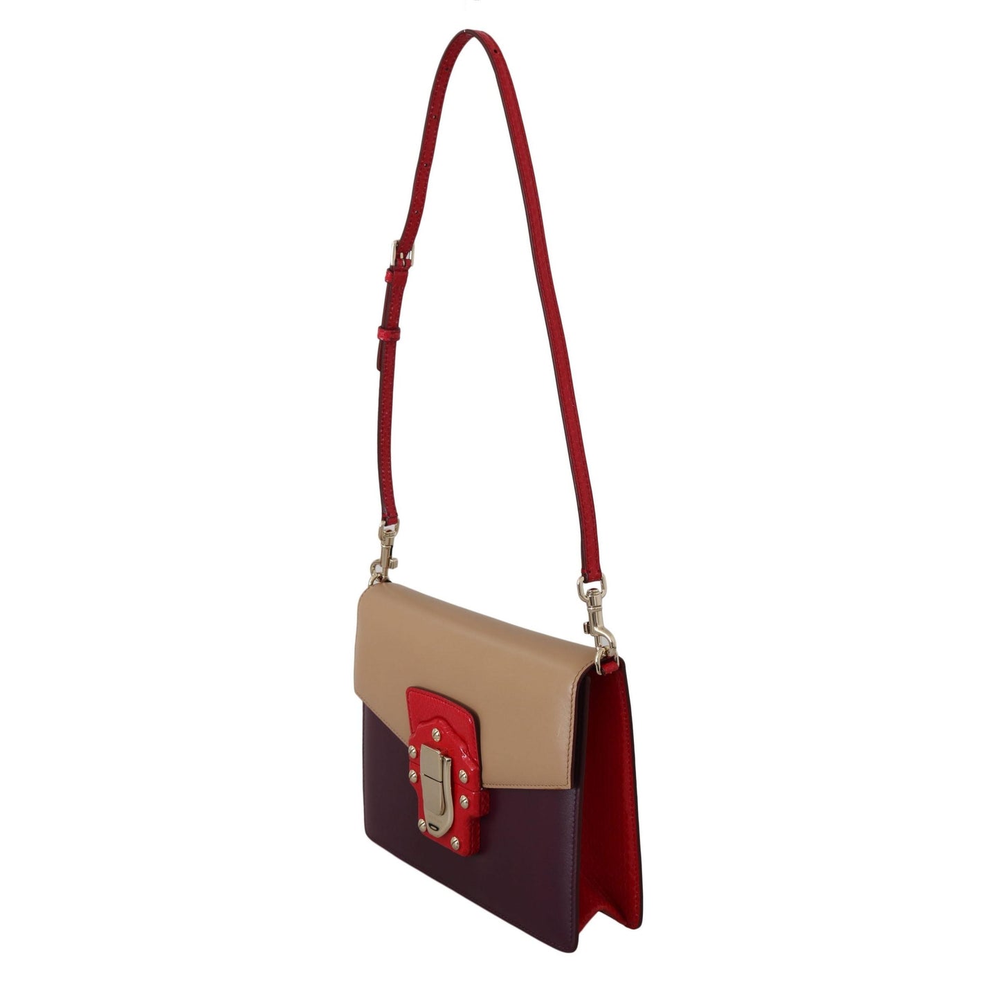 Purple Beige Red Leather Crossbody LUCIA Purse - coffeewithmee2