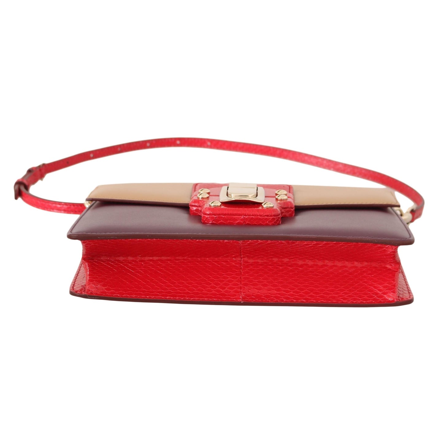 Purple Beige Red Leather Crossbody LUCIA Purse - coffeewithmee2