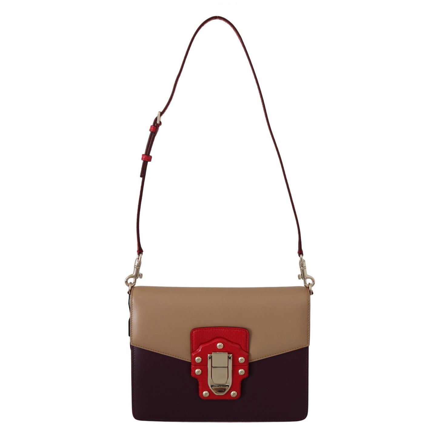 Purple Beige Red Leather Crossbody LUCIA Purse - coffeewithmee2