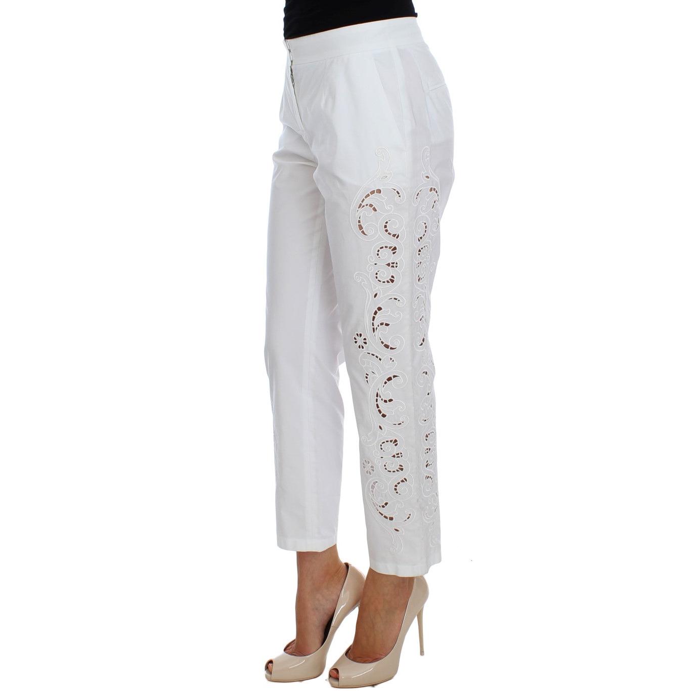 White Floral Cutout Dress Sicily Pants - coffeewithmee2