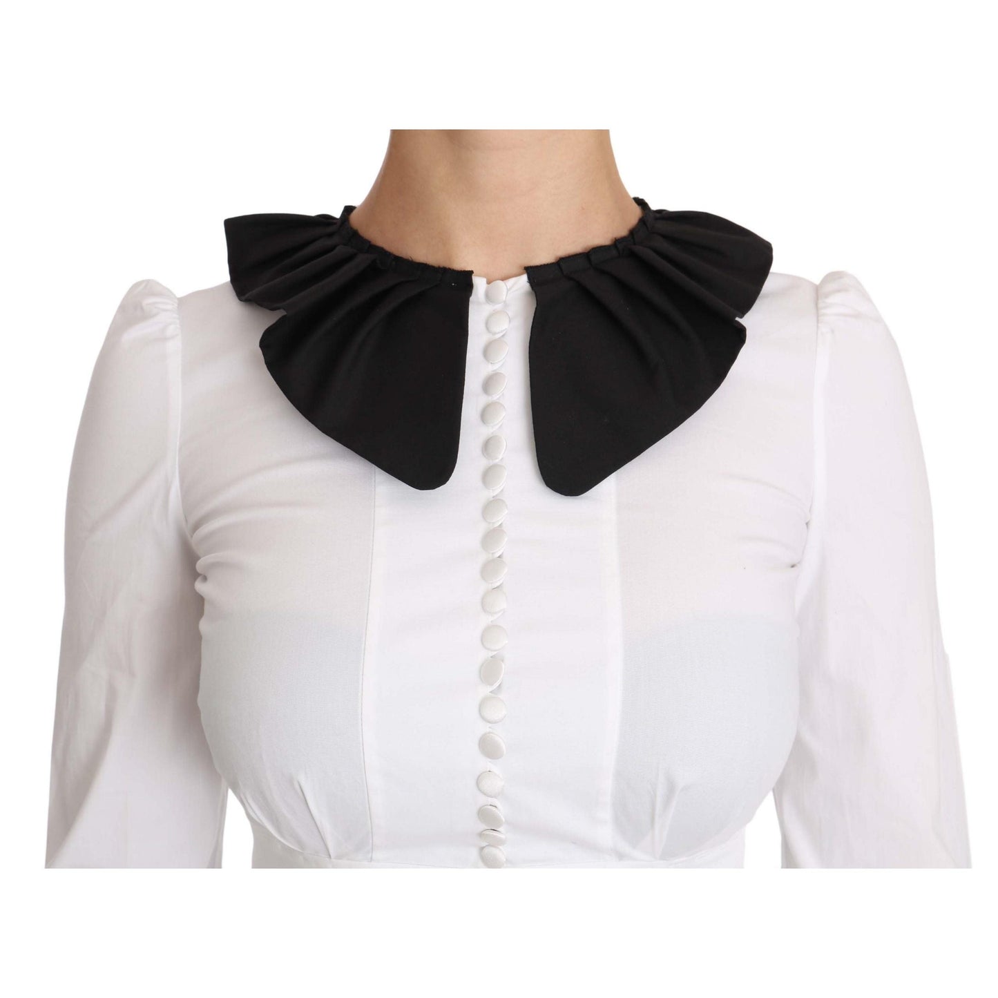White Collar Cotton Longsleeve Blouse Top - coffeewithmee2