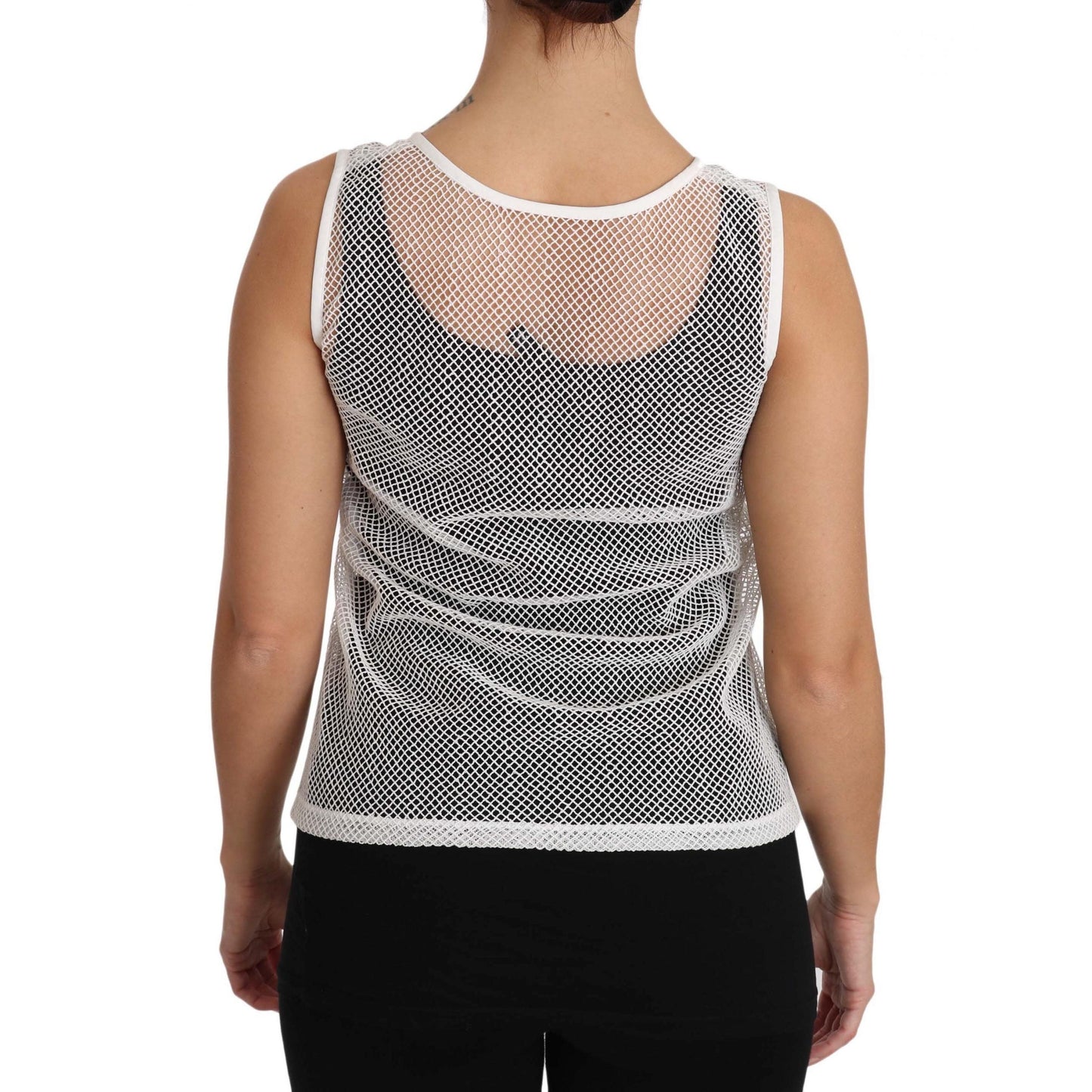 White Net Transparent Sleeveless Tank Top - coffeewithmee2